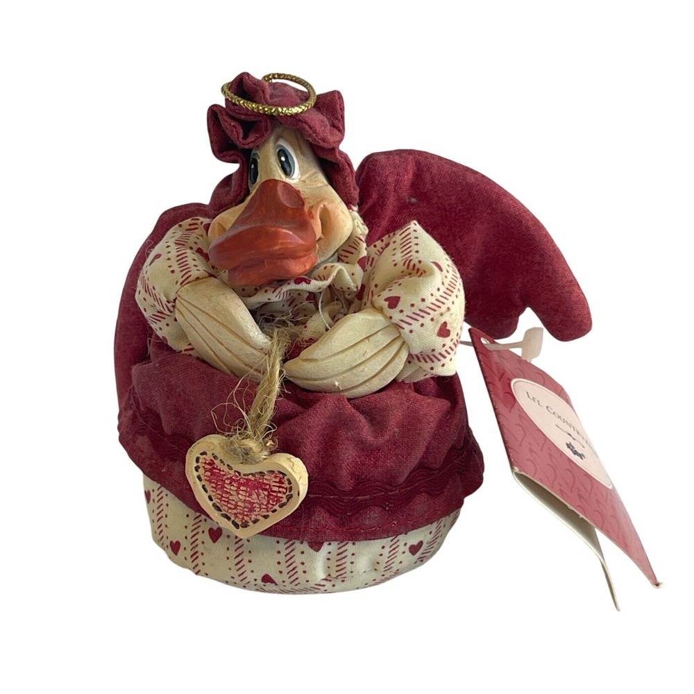 Lil‎ Countrykins Russ Angel Duck Figurine Heart Valentine Decor Plush
